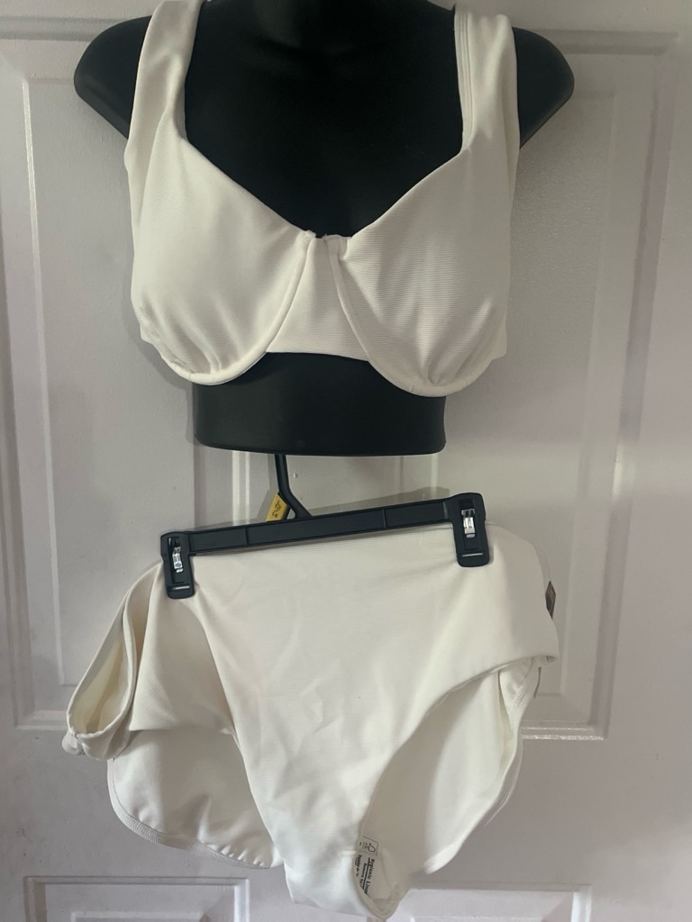 Time and Tru Cream Underwire Bikini Set with High-Waist Bottoms